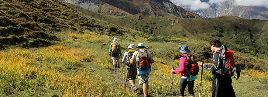 Mountain trekking trail near Bageshwar, Uttarakhand